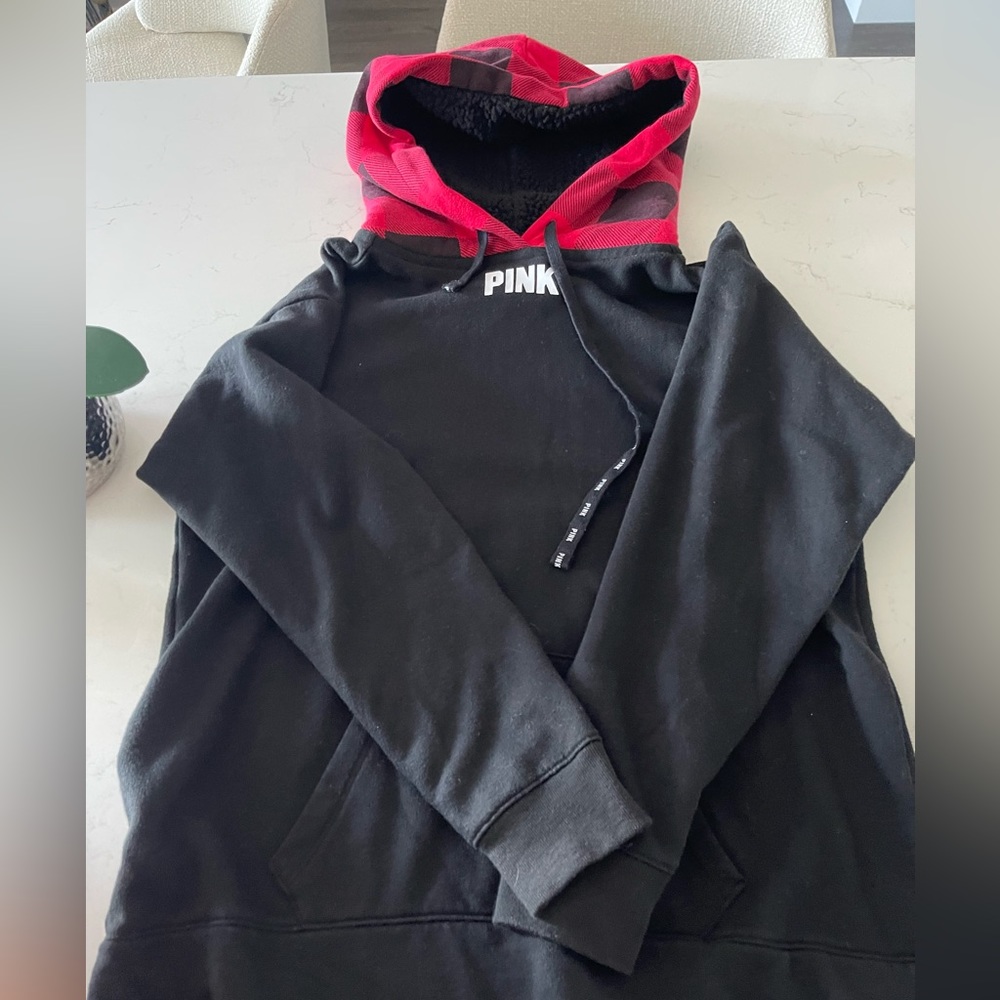 Pink VS plaid hoodie